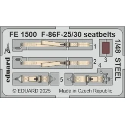 F-86F-25/30 seatbelts STEEL AIRFIX - Eduard Accessories FE1500