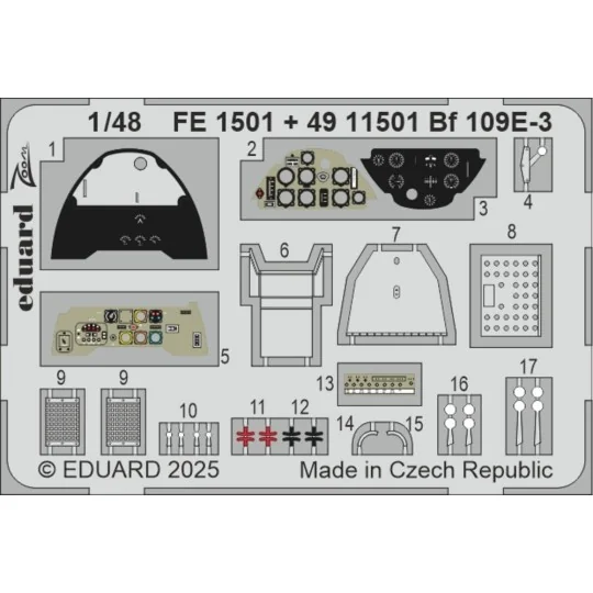 Bf 109E-3 HOBBY BOSS - Eduard Accessories FE1501