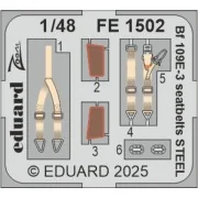 Bf 109E-3 seatbelts STEEL HOBBY BOSS - Eduard Accessories FE1502
