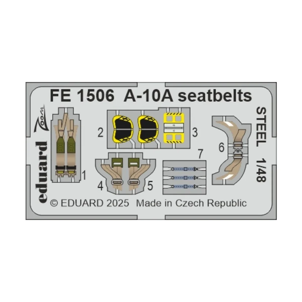 A-10A seatbelts STEEL GREAT WALL HOBBY - Eduard Accessories FE1506