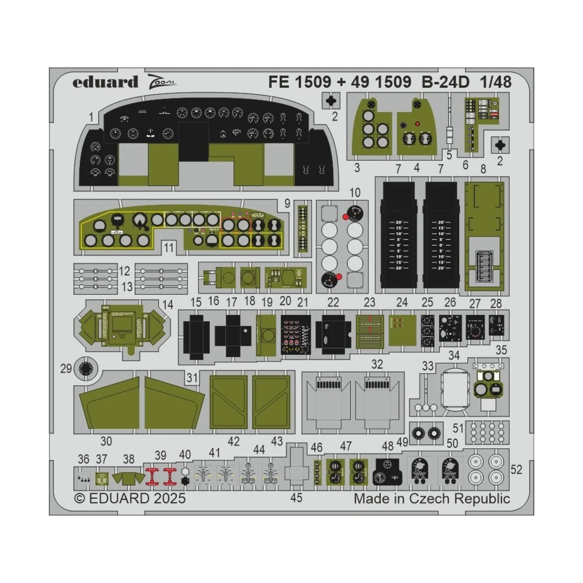 B-24D HOBBY BOSS, 1/48 - Eduard Accessories FE1509
