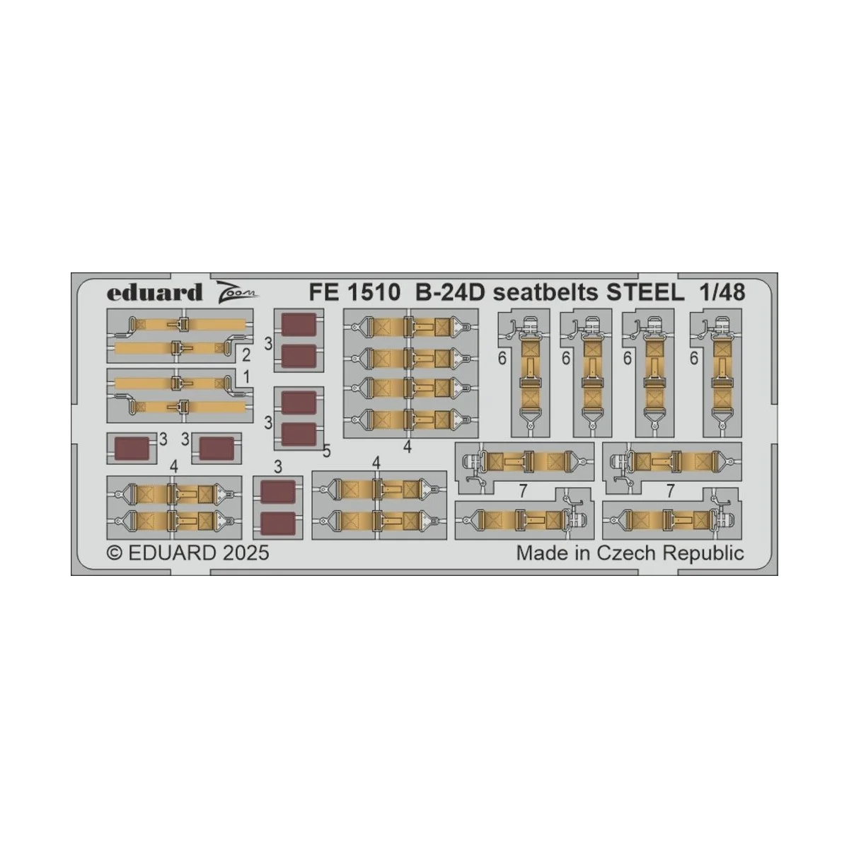 B-24D seatbelts STEEL HOBBY BOSS, 1/48 - Eduard Accessories FE1510