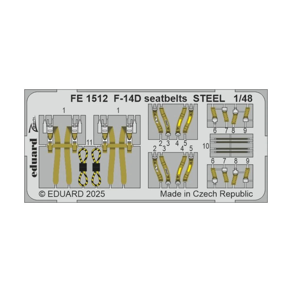 F-14D seatbelts STEEL GREAT WALL HOBBY - Eduard Accessories FE1512