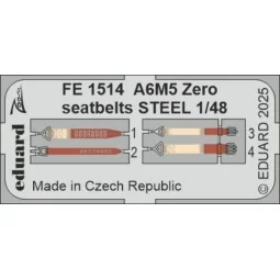 A6M5 Zero seatbelts STEEL FINE MOLDS, 1/48 - Eduard Accessories FE1514