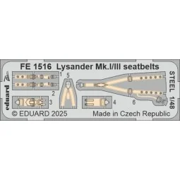 Lysander Mk.I/III seatbelts STEEL AIRFIX, 1/48 - Eduard Accessories...