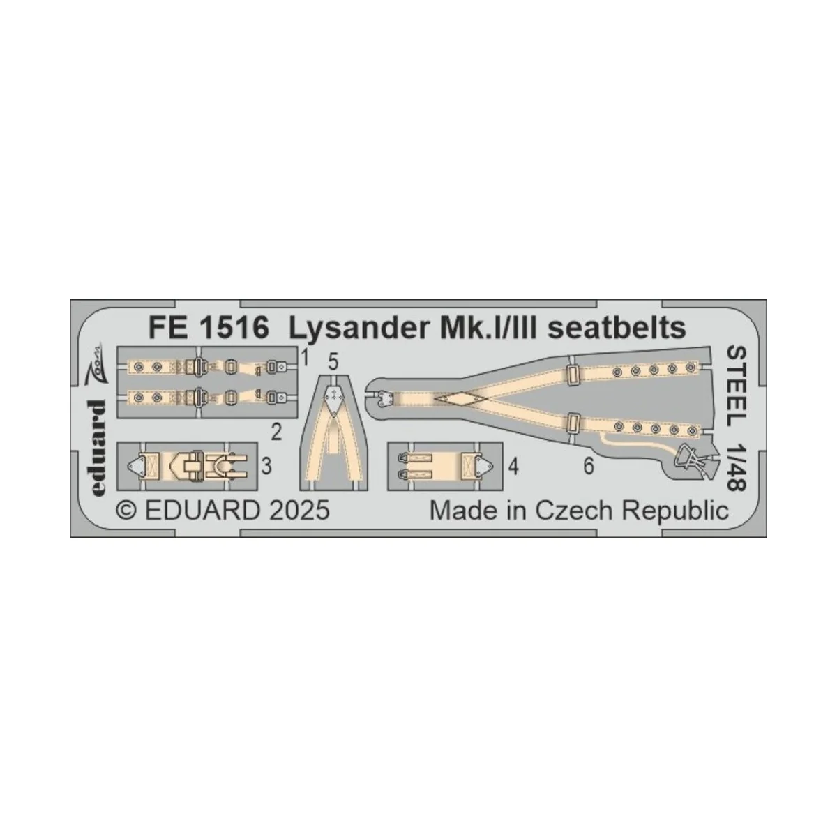 Lysander Mk.I/III seatbelts STEEL AIRFIX, 1/48 - Eduard Accessories...