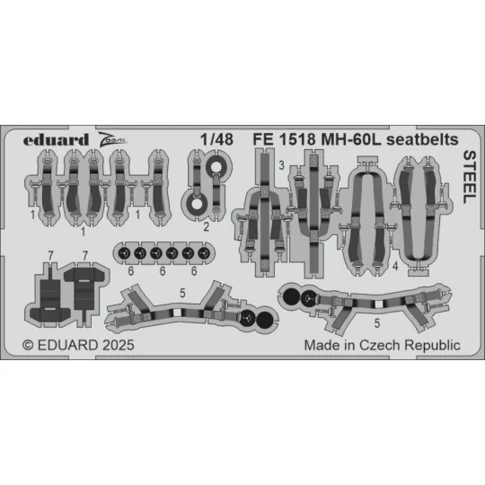MH-60L seatbelts STEEL ICM, 1/48 - Eduard Accessories FE1518 MH-60L seatbelts STEEL ICM, 1/48 - Eduard Accessories FE1518