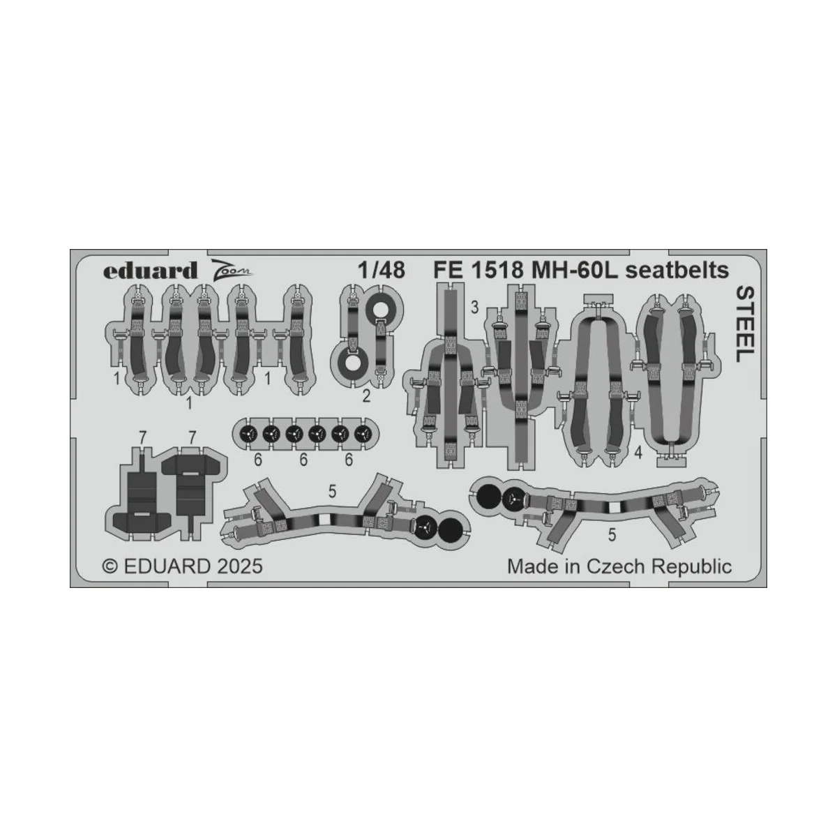 MH-60L seatbelts STEEL ICM, 1/48 - Eduard Accessories FE1518 MH-60L seatbelts STEEL ICM, 1/48 - Eduard Accessories FE1518