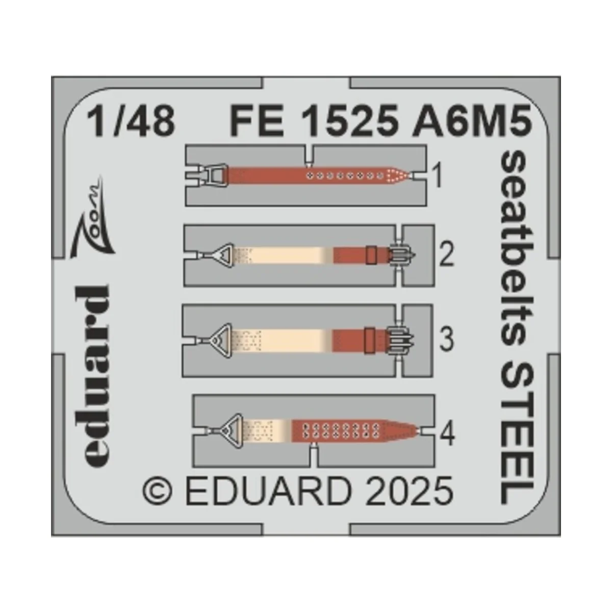 A6M5 seatbelts STEEL EDUARD, 1/48 - Eduard Accessories FE1525