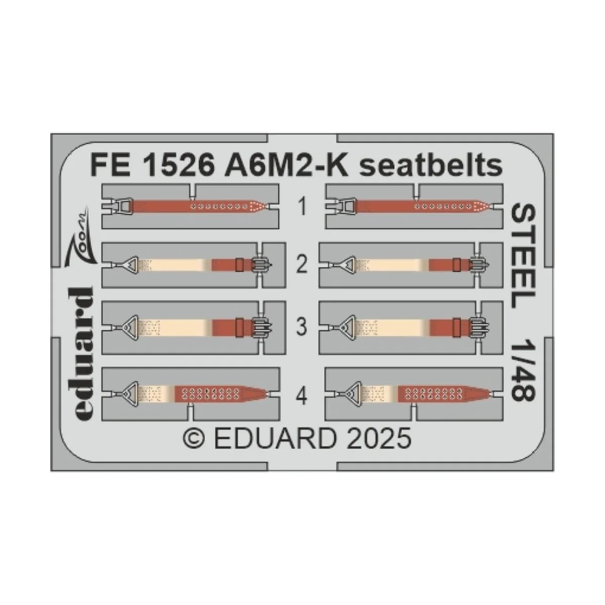 A6M2-K seatbelts STEEL EDUARD - Eduard Accessories FE1526