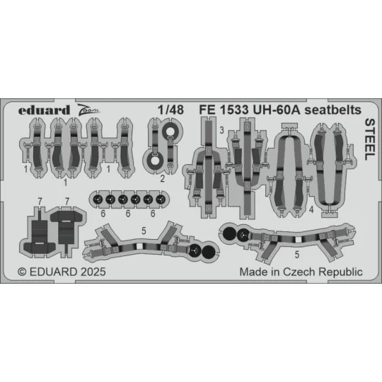 UH-60A seatbelts STEEL ICM, 1/48 - Eduard Accessories FE1533