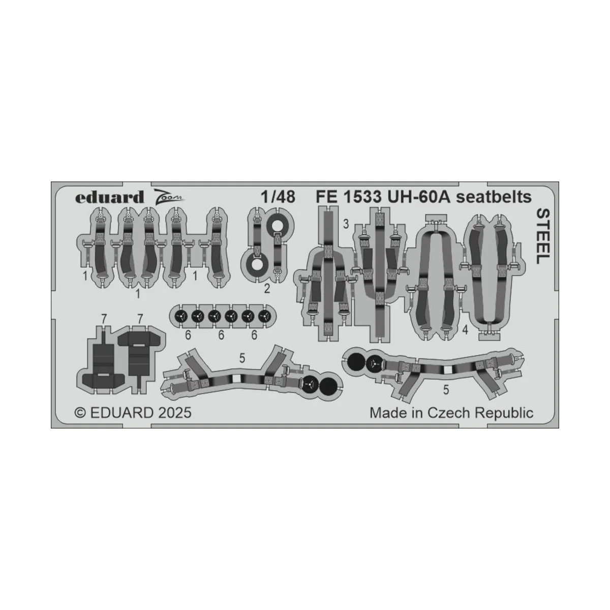 UH-60A seatbelts STEEL ICM, 1/48 - Eduard Accessories FE1533