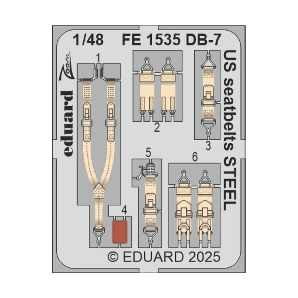 DB-7 Boston III US seatbelts STEEL HKM - Eduard Accessories FE1535
