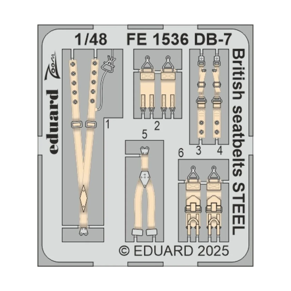 DB-7 Boston III British seatbelts STEEL HKM, 1/48 - Eduard Accessor...