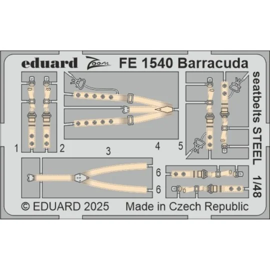 Barracuda seatbelts STEEL TRUMPETER, 1/48 - Eduard Accessories FE1540 Barracuda seatbelts STEEL TRUMPETER, 1/48 - Eduard Accessories FE1540