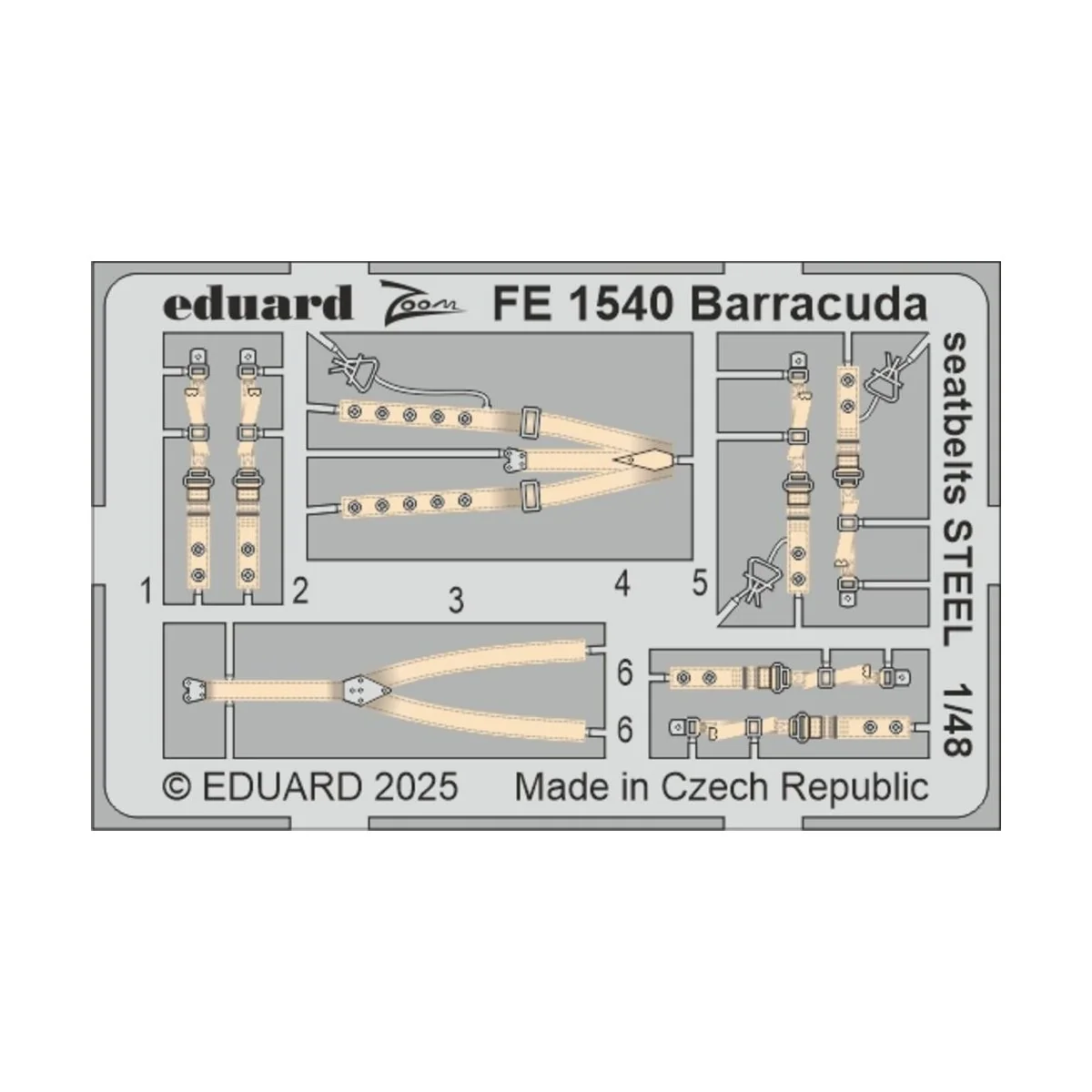 Barracuda seatbelts STEEL TRUMPETER, 1/48 - Eduard Accessories FE1540 Barracuda seatbelts STEEL TRUMPETER, 1/48 - Eduard Accessories FE1540