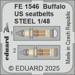 Buffalo US seatbelts STEEL TAMIYA - Eduard Accessories FE1546