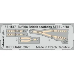 Buffalo British seatbelts STEEL TAMIYA - Eduard Accessories FE1547