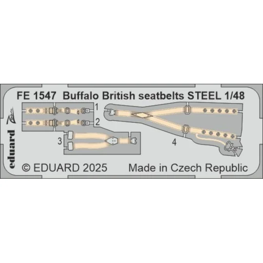 Buffalo British seatbelts STEEL TAMIYA - Eduard Accessories FE1547