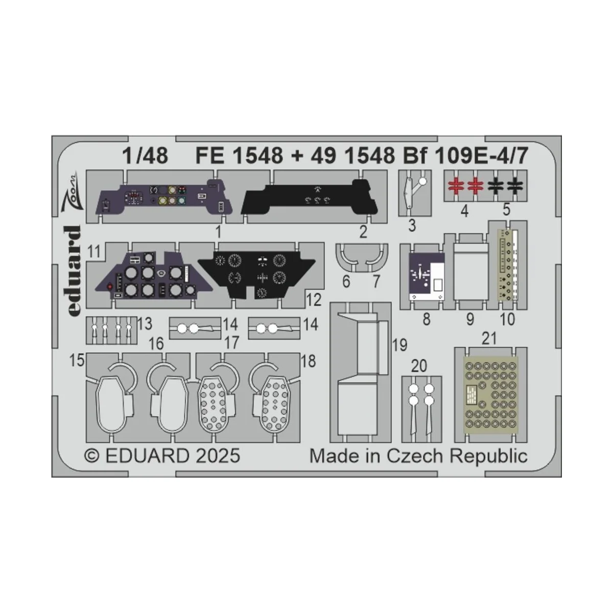Bf 109E-4/7 TAMIYA - Eduard Accessories FE1548