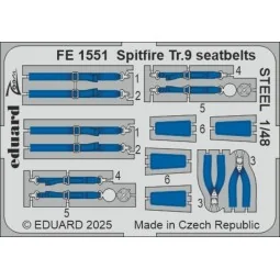 Spitfire Tr.9 seatbelts STEEL AIRFIX - Eduard Accessories FE1551