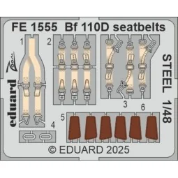 Bf 110D seatbelts STEEL EDUARD, 1/48 - Eduard Accessories FE1555
