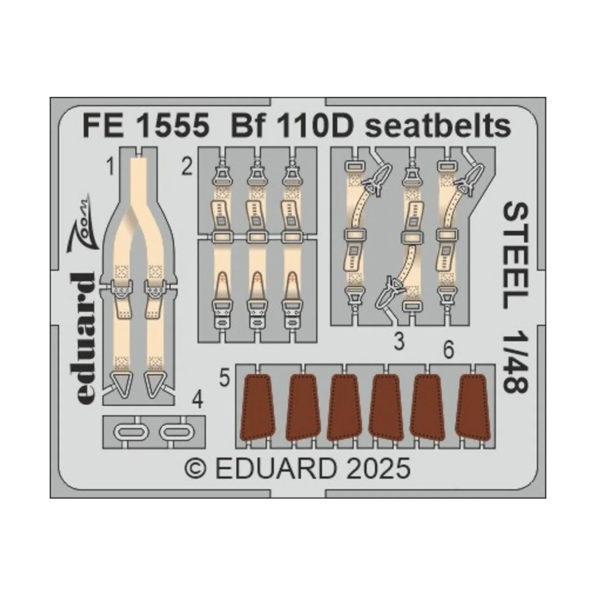 Bf 110D seatbelts STEEL EDUARD - Eduard Accessories FE1555
