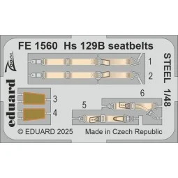 Hs 129B seatbelts STEEL for Takom - Eduard Accessories FE1560