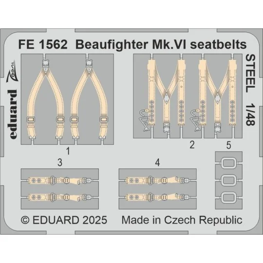 Beaufighter Mk.VI seatbelts STEEL for Revell - Eduard Accessories F...