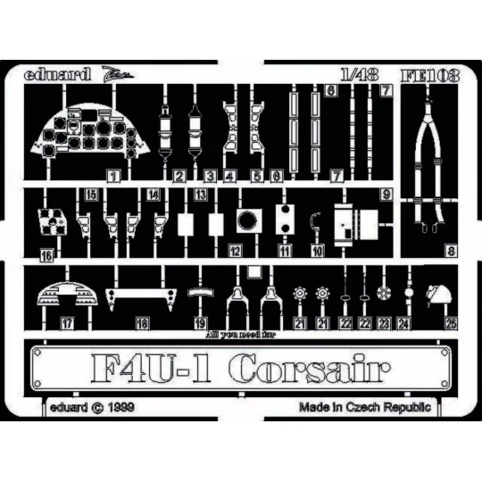 F4U-1 Corsair, 1/48 - Eduard Accessories FE103