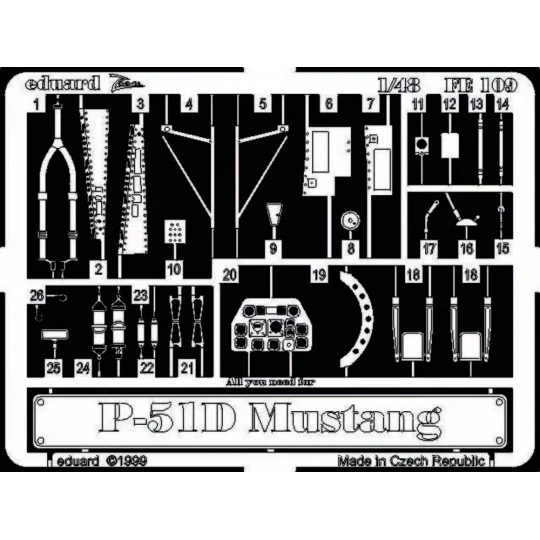 P-51 D Mustang, 1/48 - Eduard Accessories FE109