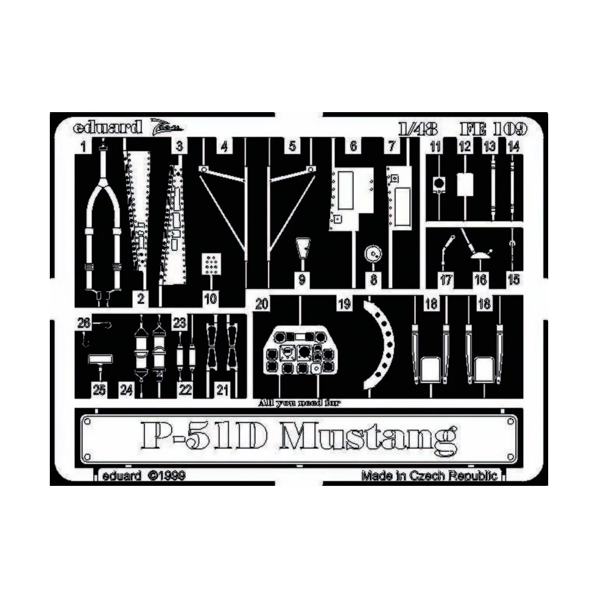 P-51 D Mustang, 1/48 - Eduard Accessories FE109