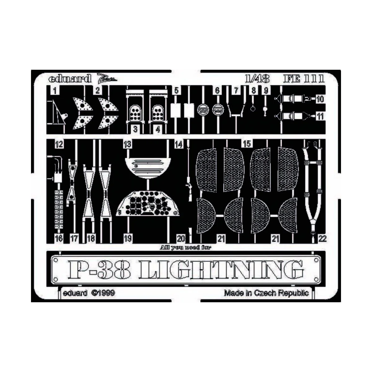 P-38 Lightning, 1/48 - Eduard Accessories FE111
