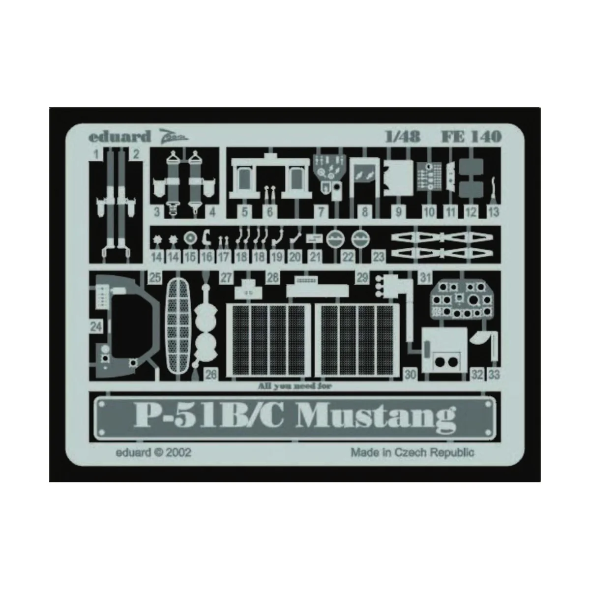 P-51B/C Mustang - Eduard Accessories FE140