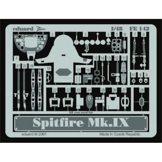Spitfire Mk.IX, 1/48 - Eduard Accessories FE142 Spitfire Mk.IX, 1/48 - Eduard Accessories FE142