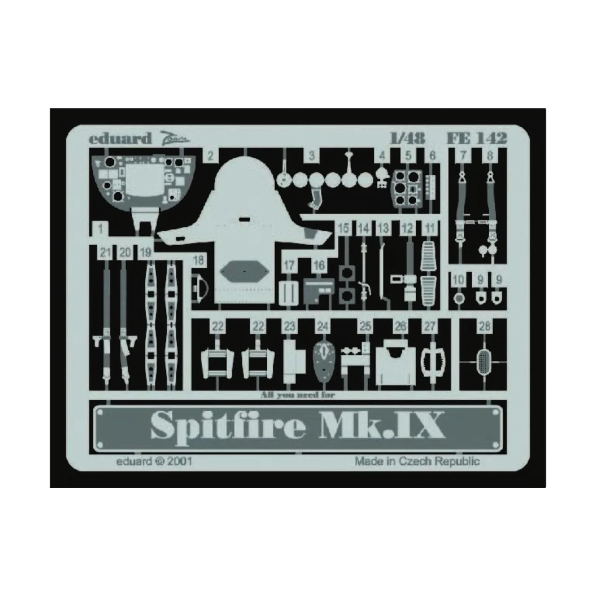 Spitfire Mk.IX, 1/48 - Eduard Accessories FE142 Spitfire Mk.IX, 1/48 - Eduard Accessories FE142
