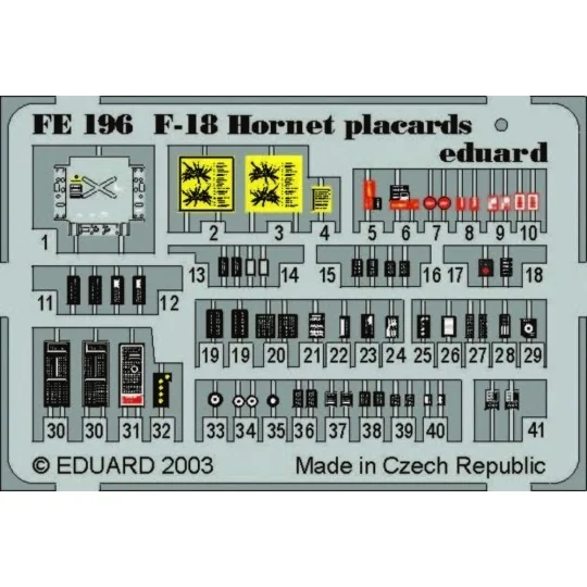 F-18 Hornet placards, 1/48 - Eduard Accessories FE196