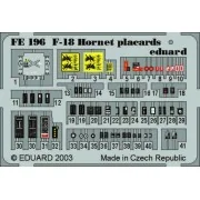F-18 Hornet placards, 1/48 - Eduard Accessories FE196