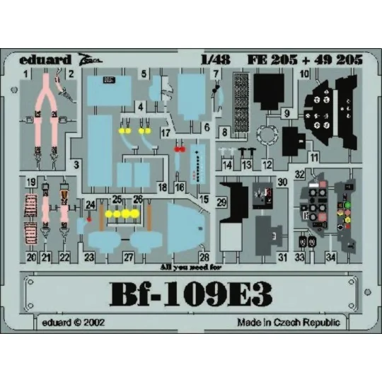 Bf-109 E3, 1/48 - Eduard Accessories FE205