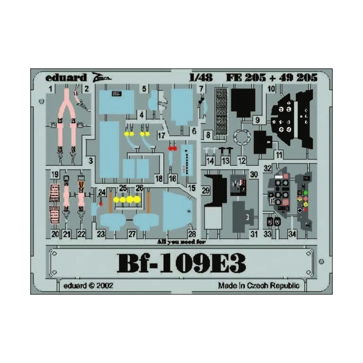 Bf-109 E3, 1/48 - Eduard Accessories FE205