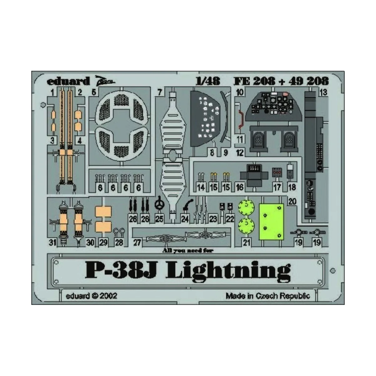 P-38J Lighting, 1/48 - Eduard Accessories FE208