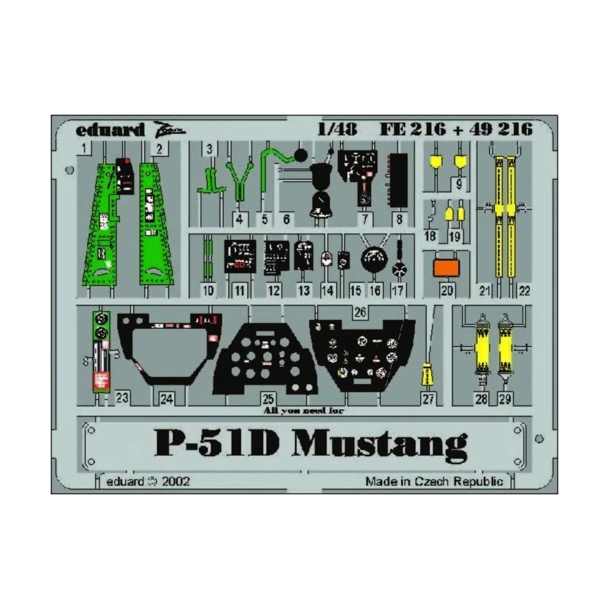 P-51D Mustang, 1/48 - Eduard Accessories FE216