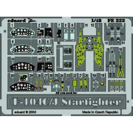 F-104C/J Starfighter, 1/48 - Eduard Accessories FE222