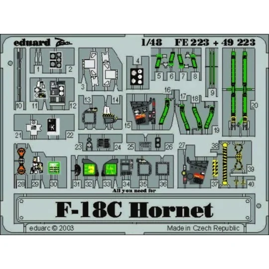 F-18C Hornet, 1/48 - Eduard Accessories FE223