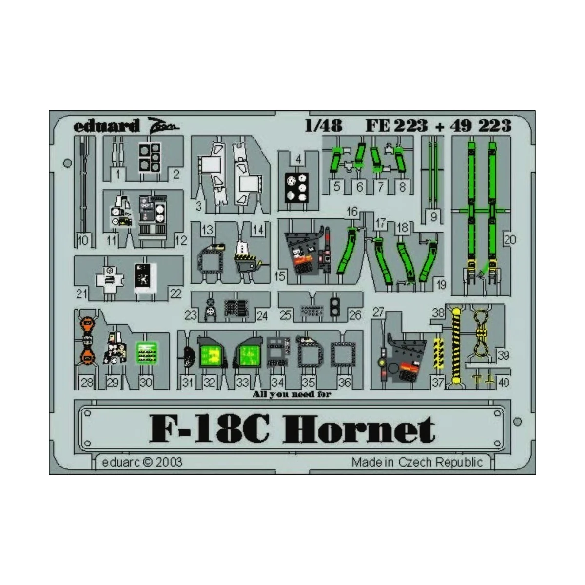 F-18C Hornet, 1/48 - Eduard Accessories FE223