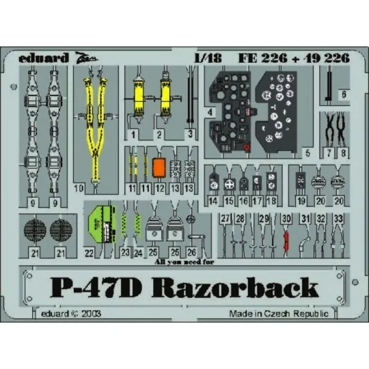 P-47D Razorback - Eduard Accessories FE226