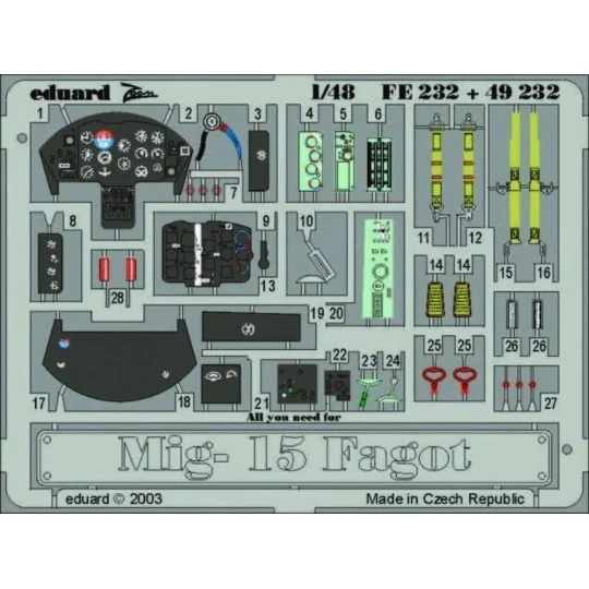 MiG-15 Fagot - Eduard Accessories FE232