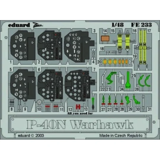 P-40N Warhawk - Eduard Accessories FE233