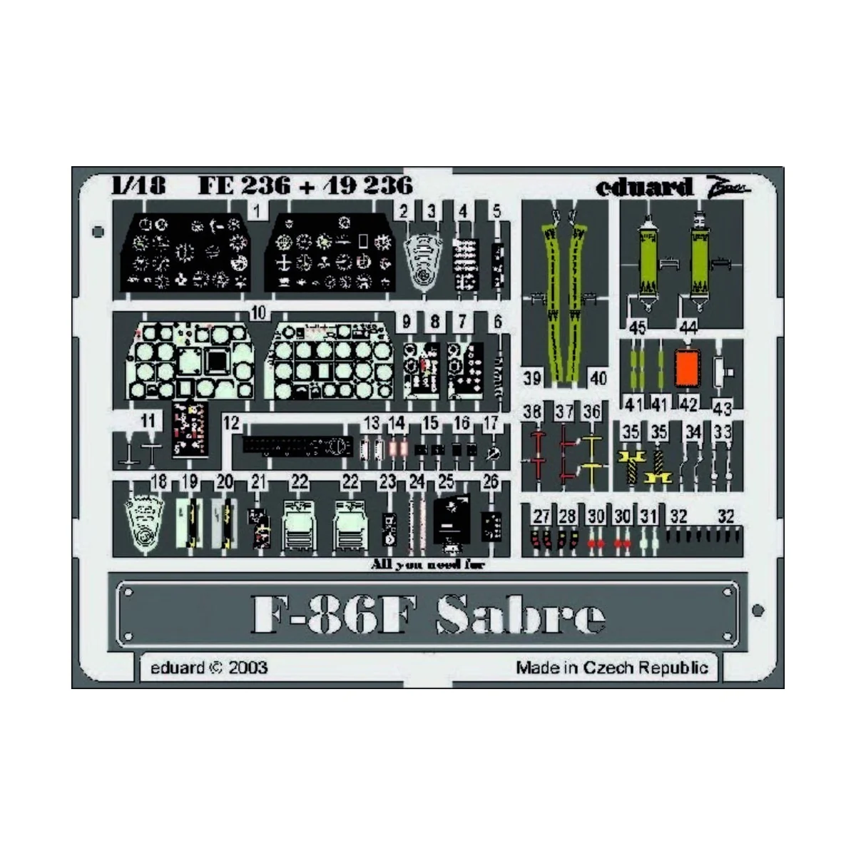 F-86F Sabre, 1/48 - Eduard Accessories FE236