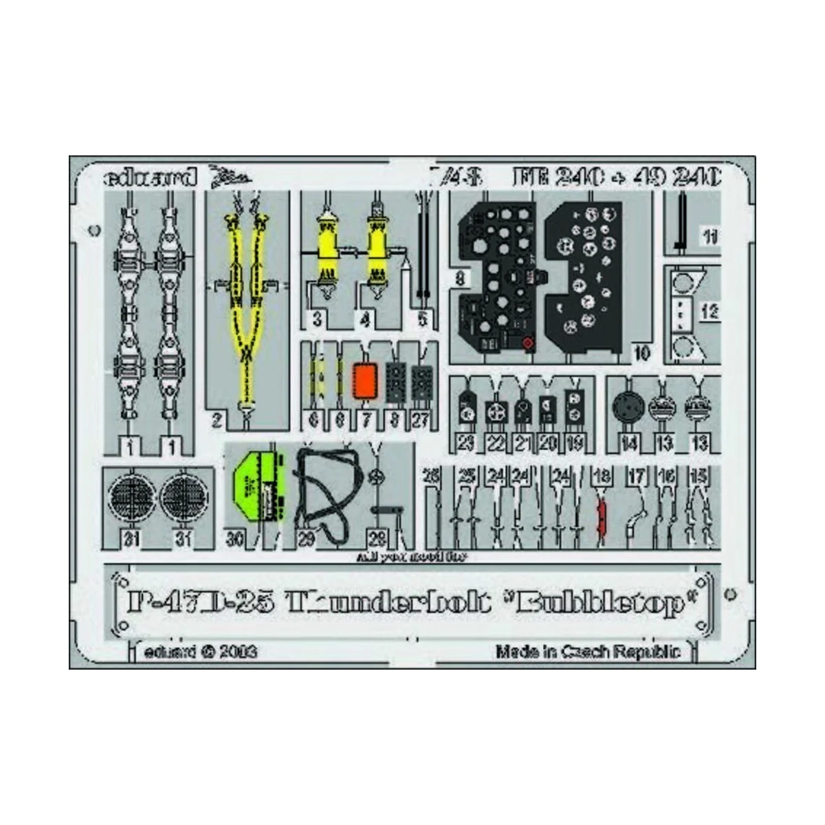P-47D-25 Thunderbolt Bubbletop - Eduard Accessories FE240